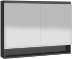 vidaXL Ντουλάπι Μπάνιου με Καθρέφτη Ανθρακί 80 x 15 x 60 εκ. από MDF N/A Ανθρακί