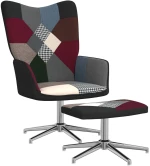 vidaXL Πολυθρόνα Relax Σχέδιο Patchwork Υφασμάτινη με Σκαμπό  Πολύχρωμο