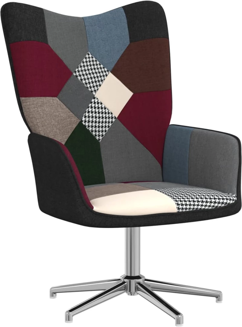 vidaXL Πολυθρόνα Relax Σχέδιο Patchwork Υφασμάτινη με Σκαμπό  Πολύχρωμο