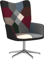 vidaXL Πολυθρόνα Relax Σχέδιο Patchwork Υφασμάτινη με Σκαμπό  Πολύχρωμο