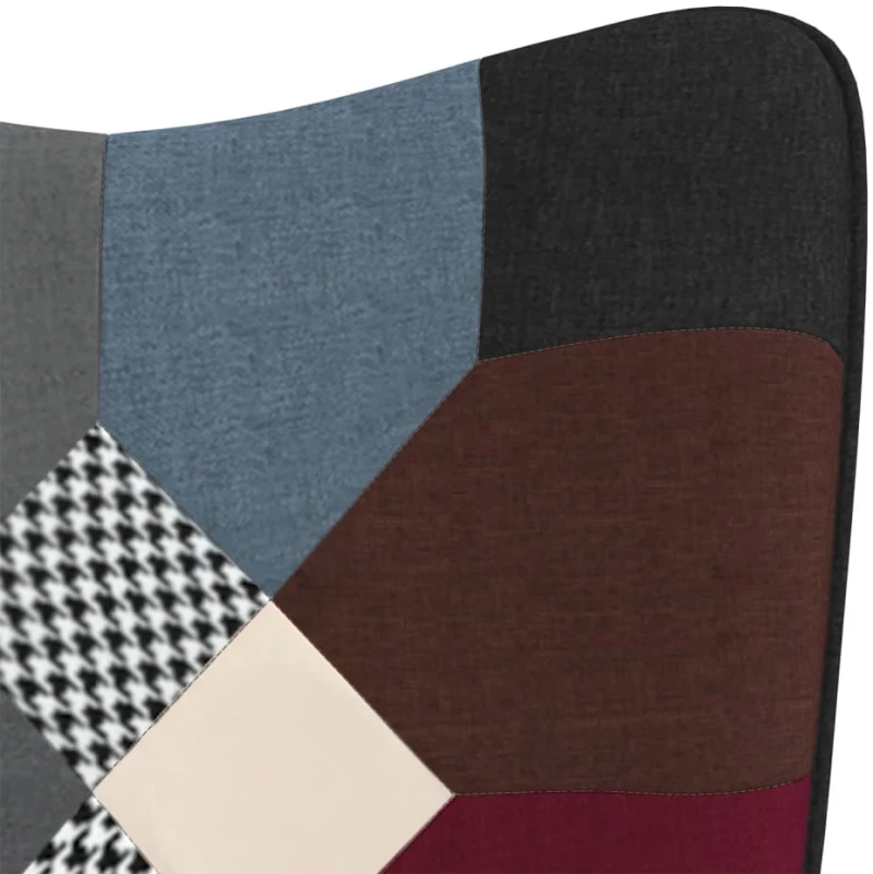vidaXL Πολυθρόνα Relax Σχέδιο Patchwork Υφασμάτινη με Σκαμπό  Πολύχρωμο