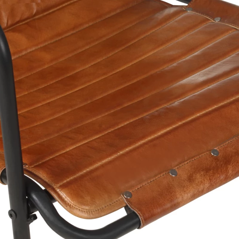 vidaXL Πολυθρόνα Relax Καφέ από Γνήσιο Δέρμα Με Υποπόδιο  Καφέ