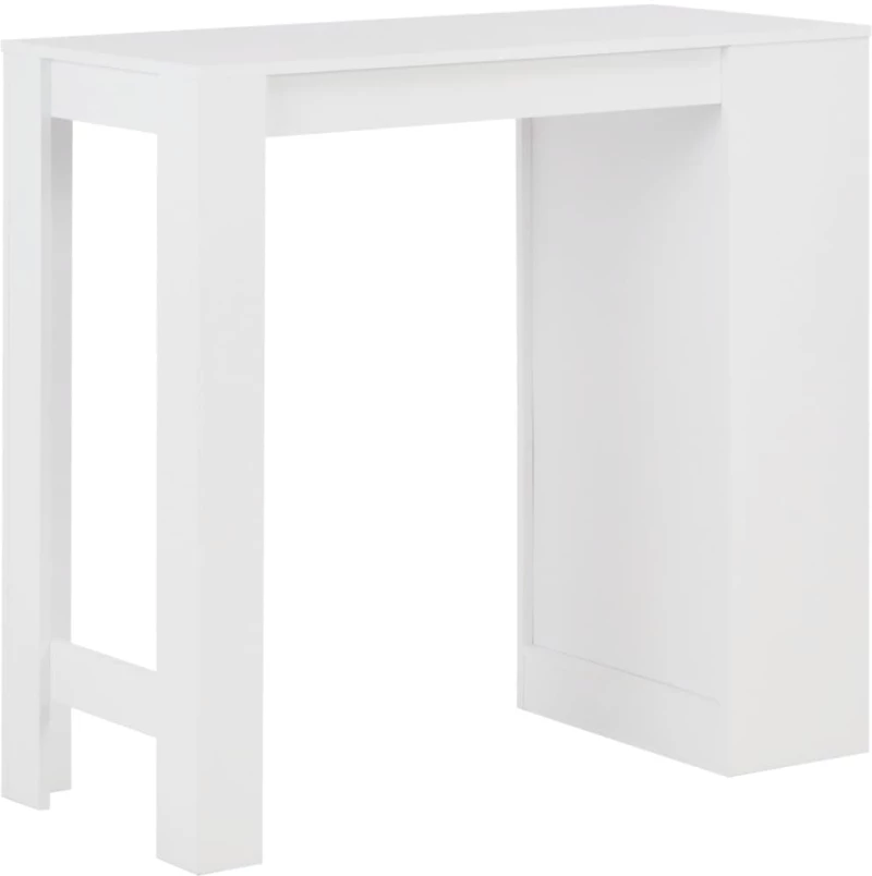 vidaXL Τραπέζι Μπαρ με Ράφια Λευκό 110 x 50 x 103 εκ. N/A Λευκό