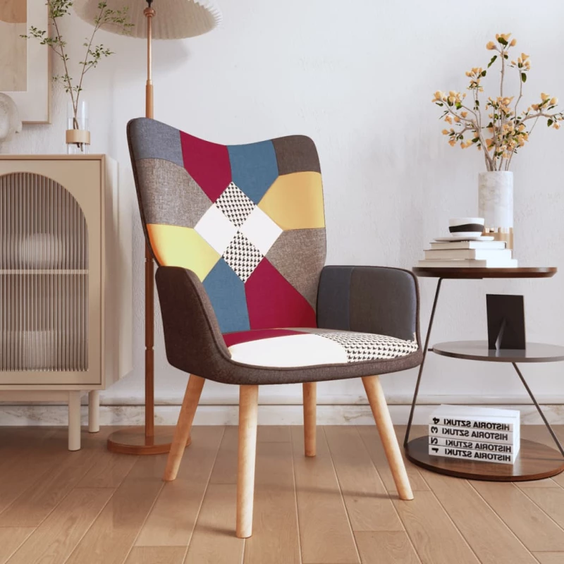 vidaXL Πολυθρόνα Relax Σχέδιο Patchwork Υφασμάτινη  Πολύχρωμο
