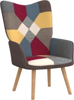 vidaXL Πολυθρόνα Relax Σχέδιο Patchwork Υφασμάτινη  Πολύχρωμο