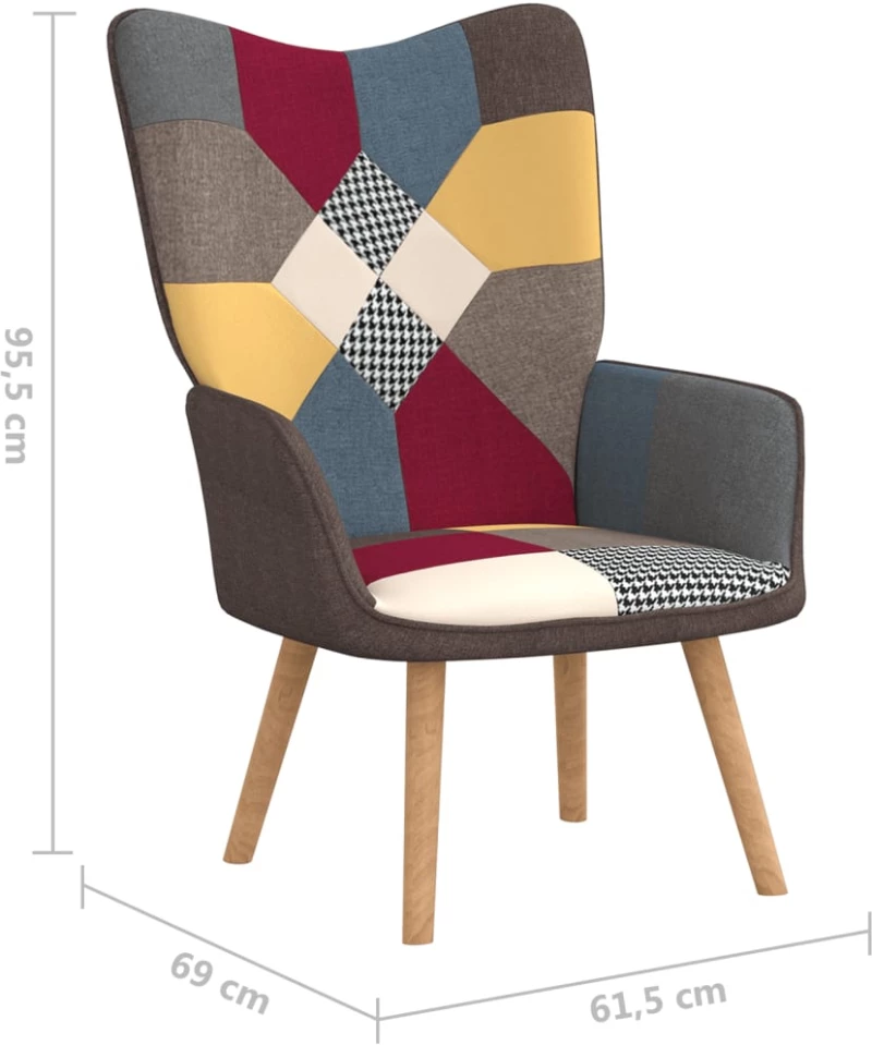 vidaXL Πολυθρόνα Relax Σχέδιο Patchwork Υφασμάτινη  Πολύχρωμο