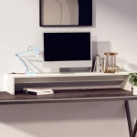 vidaXL Βάση Οθόνης Λευκή 100 x 27 x 15 εκ. από Μασίφ Ξύλο Πεύκου N/A Λευκό