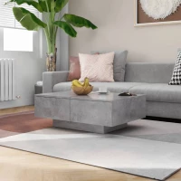 vidaXL Τραπεζάκι Σαλονιού Γκρι Σκυροδέματος 90x60x31εκ από Μοριοσανίδα N/A Γκρι
