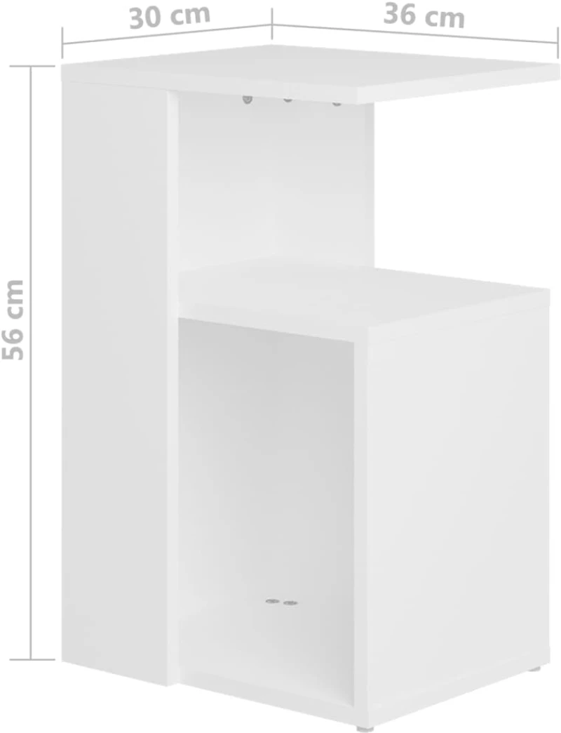 vidaXL Τραπέζι Βοηθητικό Λευκό 36 x 30 x 56 εκ. από Μοριοσανίδα N/A Λευκό