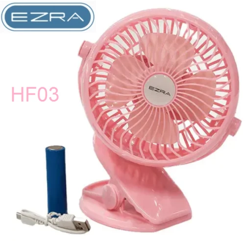 Φορητός επαναφορτιζόμενος μίνι ανεμιστήρας με κλιπ USB ροζ HF03 EZRA