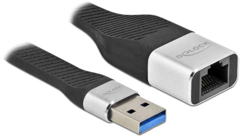 DELOCK καλώδιο USB σε RJ45 86937, 10/100/1000 Mbps, 13cm, μαύρο