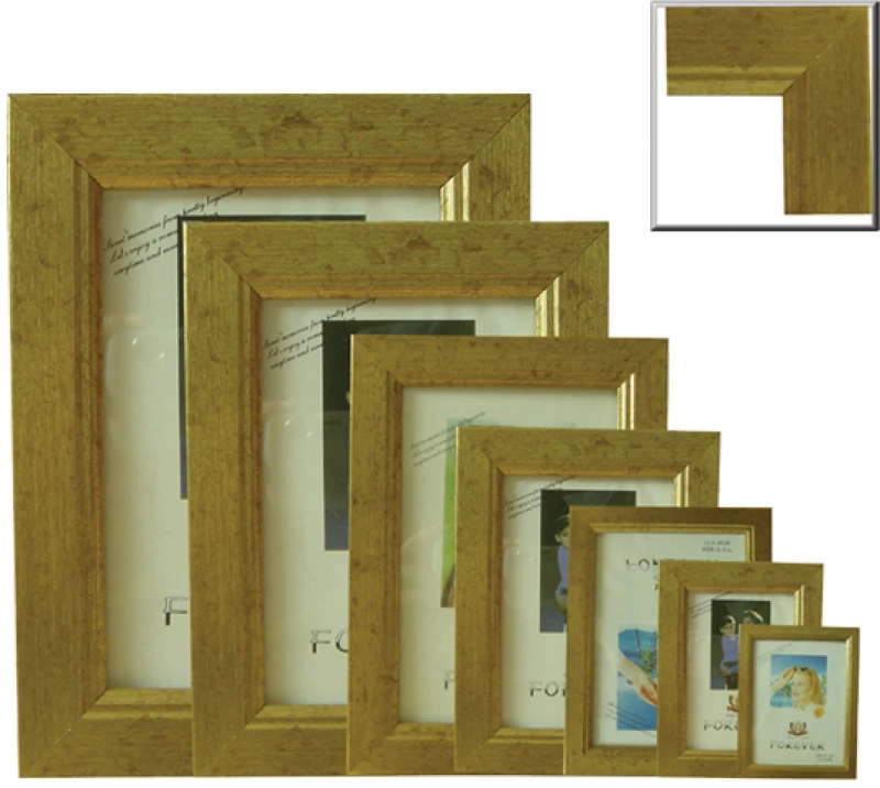 Πλαστική κορνίζα χρυσή επιτραπέζια 10x15cm [10401049]