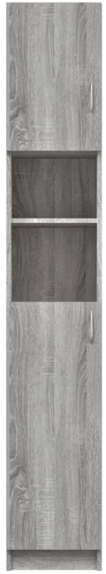 vidaXL Ντουλάπι Μπάνιου Γκρι Sonoma 32x25,5x190 εκ. Επεξεργασμένο Ξύλο N/A Γκρι
