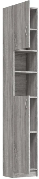 vidaXL Ντουλάπι Μπάνιου Γκρι Sonoma 32x25,5x190 εκ. Επεξεργασμένο Ξύλο N/A Γκρι