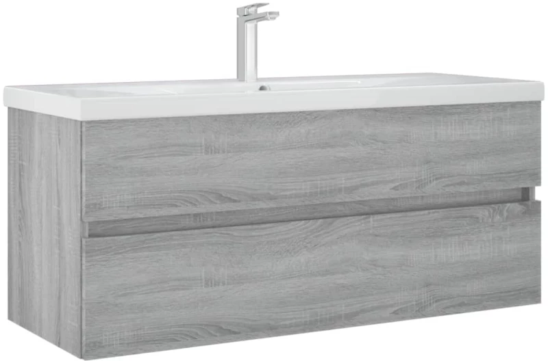 vidaXL Ντουλάπι Νιπτήρα Γκρι Sonoma 100x38,5x45 εκ. Επεξεργασμένο Ξύλο N/A Γκρι