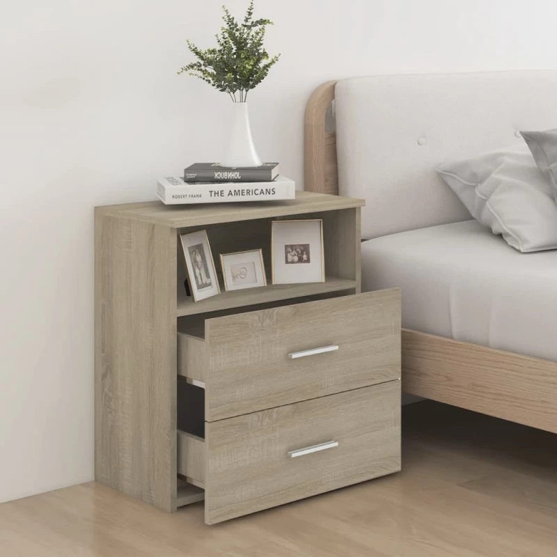 vidaXL Κομοδίνο Sonoma Δρυς 50 x 32 x 60 εκ. N/A Καφέ