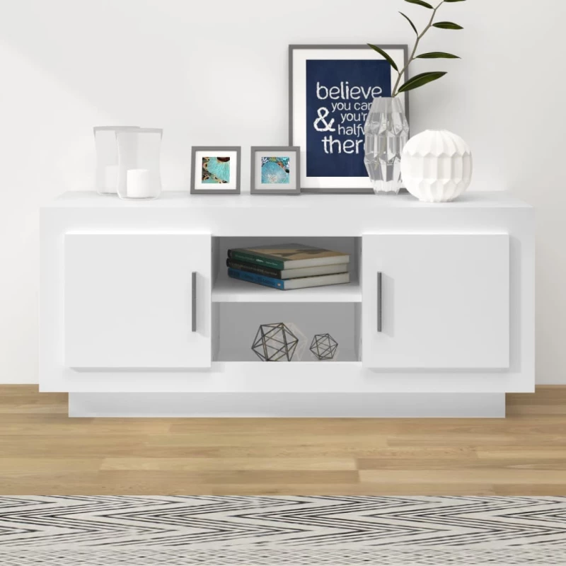vidaXL Έπιπλο Τηλεόρασης Λευκό 102 x 35 x 45 εκ. Επεξεργασμένο Ξύλο N/A Λευκό