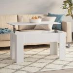 vidaXL Τραπεζάκι Σαλονιού Λευκό 101 x 49 x 52 εκ. Επεξεργασμένο Ξύλο N/A Λευκό