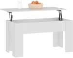 vidaXL Τραπεζάκι Σαλονιού Λευκό 101 x 49 x 52 εκ. Επεξεργασμένο Ξύλο N/A Λευκό