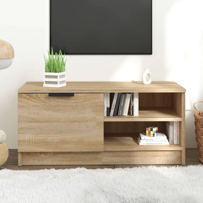 vidaXL Έπιπλο Τηλεόρασης Sonoma Δρυς 80 x 35 x 36,5 εκ. Επεξεργ. Ξύλο N/A Καφέ