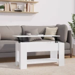 vidaXL Τραπεζάκι Σαλονιού Λευκό 101 x 49 x 52 εκ. Επεξεργασμένο Ξύλο N/A Λευκό