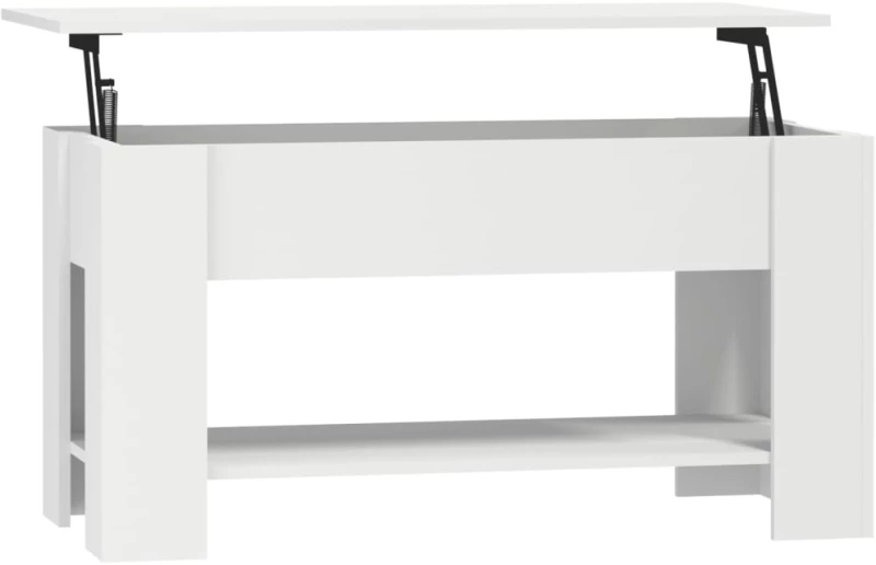 vidaXL Τραπεζάκι Σαλονιού Λευκό 101 x 49 x 52 εκ. Επεξεργασμένο Ξύλο N/A Λευκό