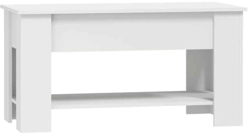vidaXL Τραπεζάκι Σαλονιού Λευκό 101 x 49 x 52 εκ. Επεξεργασμένο Ξύλο N/A Λευκό