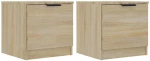 vidaXL Κομοδίνα 2 τεμ. Sonoma Δρυς 40 x 39 x 40 εκ. N/A Καφέ
