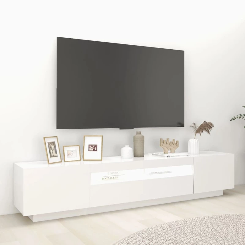 vidaXL Έπιπλο Τηλεόρασης με LED Λευκό 200 x 35 x 40 εκ. N/A Λευκό
