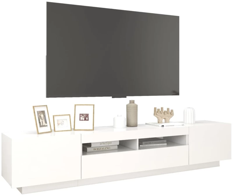 vidaXL Έπιπλο Τηλεόρασης με LED Λευκό 200 x 35 x 40 εκ. N/A Λευκό