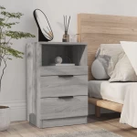 vidaXL Κομοδίνο Γκρι Sonoma από Επεξεργασμένο Ξύλο N/A Γκρι