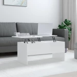 vidaXL Τραπεζάκι Σαλονιού Γυαλ. Λευκό 102x50,5x46,5 εκ. Επεξεργ. Ξύλο N/A