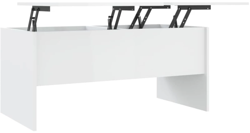 vidaXL Τραπεζάκι Σαλονιού Γυαλ. Λευκό 102x50,5x46,5 εκ. Επεξεργ. Ξύλο N/A