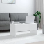 vidaXL Τραπεζάκι Σαλονιού Γυαλ. Λευκό 102x50,5x46,5 εκ. Επεξεργ. Ξύλο N/A