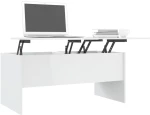 vidaXL Τραπεζάκι Σαλονιού Γυαλ. Λευκό 102x50,5x46,5 εκ. Επεξεργ. Ξύλο N/A