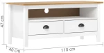 vidaXL Έπιπλο Τηλεόρασης Hill Range Λευκό 110x40x47 εκ. Ξύλο Πεύκου N/A Λευκό