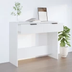 vidaXL Τραπέζι Κονσόλα Λευκό 90 x 36 x 75 εκ. από Επεξεργασμένο Ξύλο N/A Λευκό