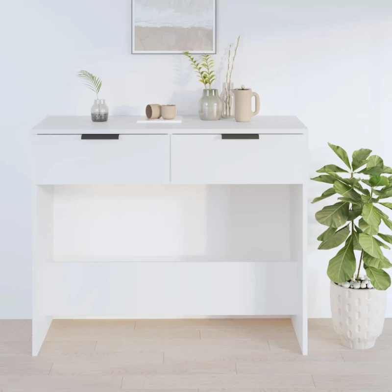 vidaXL Τραπέζι Κονσόλα Λευκό 90 x 36 x 75 εκ. από Επεξεργασμένο Ξύλο N/A Λευκό