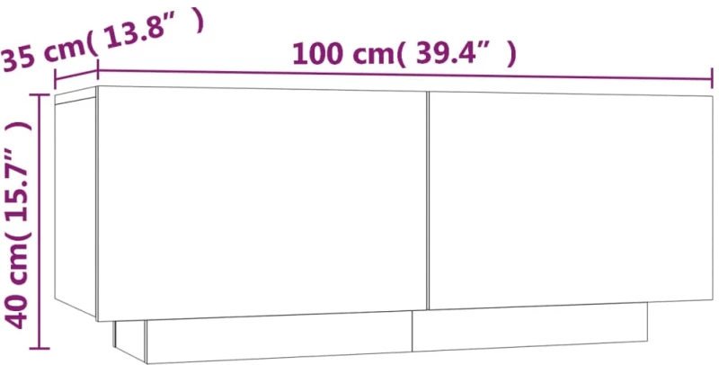 vidaXL Έπιπλο Τηλεόρασης Καπνιστή Δρυς 100x35x40 εκ. Επεξ. Ξύλο N/A Καφέ