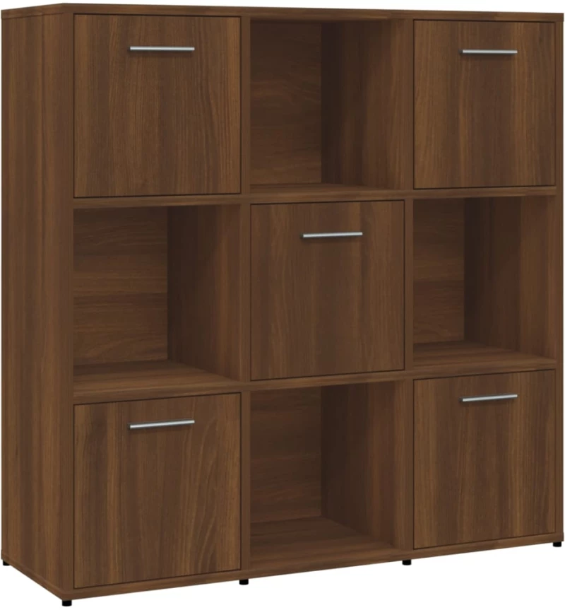 vidaXL Βιβλιοθήκη Καφέ Δρυς 90x30x90 εκ. από Επεξεργασμένο Ξύλο N/A Καφέ