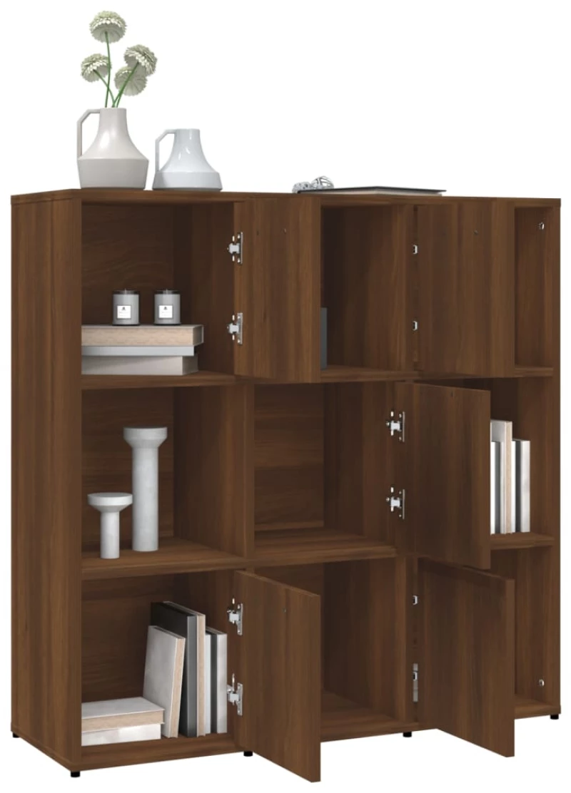 vidaXL Βιβλιοθήκη Καφέ Δρυς 90x30x90 εκ. από Επεξεργασμένο Ξύλο N/A Καφέ