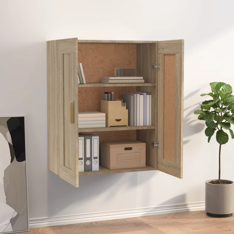 vidaXL Ντουλάπι Τοίχου Sonoma Δρυς 69,5x32,5x90 εκ από Επεξ. Ξύλο N/A Καφέ