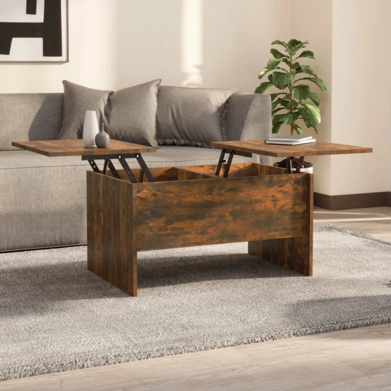 vidaXL Τραπεζάκι Σαλονιού Καπνιστή Δρυς 80x50x42,5εκ. Επεξεργασμ. Ξύλο N/A Καφέ