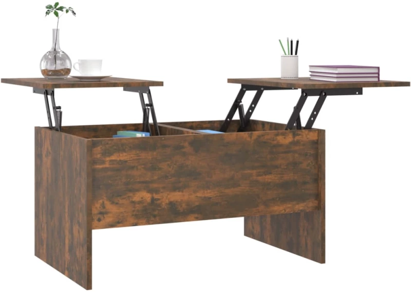 vidaXL Τραπεζάκι Σαλονιού Καπνιστή Δρυς 80x50x42,5εκ. Επεξεργασμ. Ξύλο N/A Καφέ