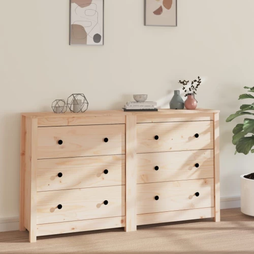 vidaXL Ντουλάπι 140x35x80 εκ. από Μασίφ Ξύλο Πεύκου N/A Καφέ