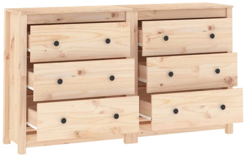 vidaXL Ντουλάπι 140x35x80 εκ. από Μασίφ Ξύλο Πεύκου N/A Καφέ