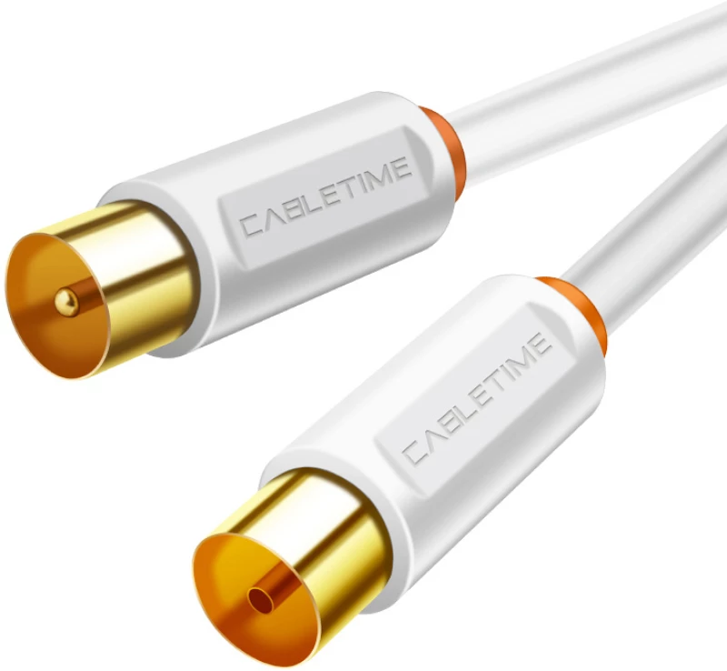 CABLETIME καλώδιο TV M σε TV F AV101, 75OHM, 3m, λευκό