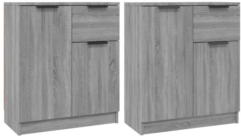 vidaXL Ντουλάπι 2 τεμ. Γκρι Sonoma 60x30x70 εκ. από Επεξεργασμένο Ξύλο N/A Γκρι