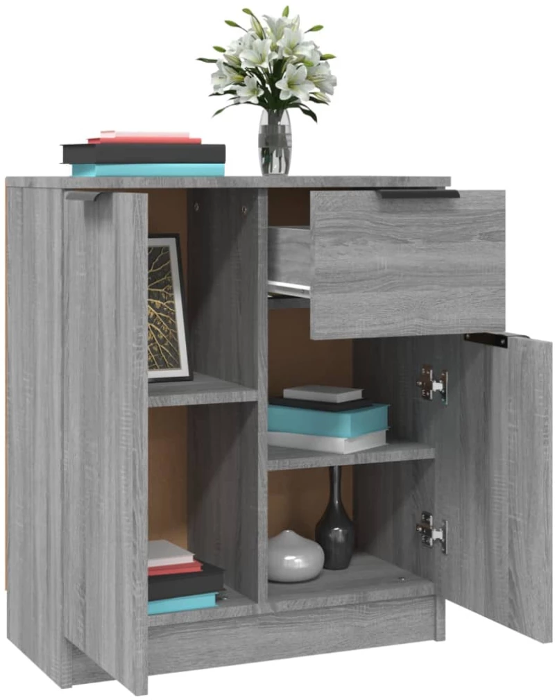 vidaXL Ντουλάπι 2 τεμ. Γκρι Sonoma 60x30x70 εκ. από Επεξεργασμένο Ξύλο N/A Γκρι