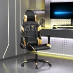 vidaXL Καρέκλα Gaming Μαύρο/Χρυσό από Συνθετικό Δέρμα  Μαύρο